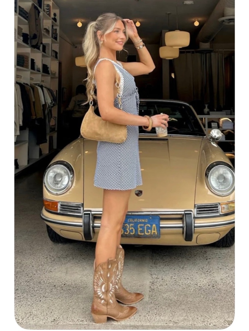 Gingham black and white sundress